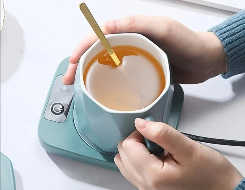 Coffee Mug Set and Heating Coaster