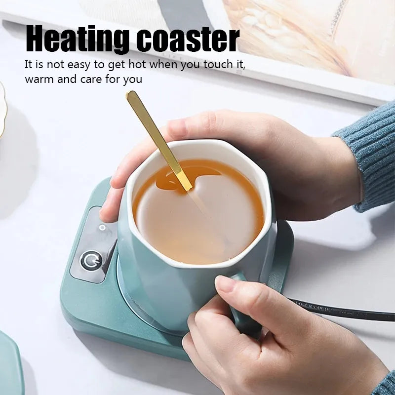 Coffee Mug Set and Heating Coaster